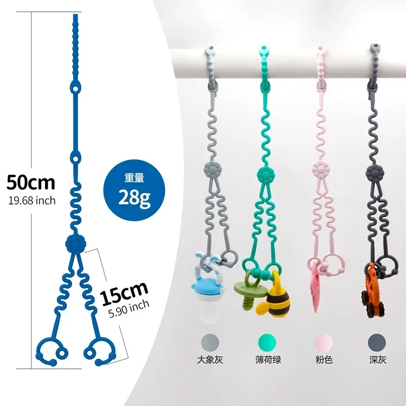 Description Picture 3 of itemAdjustable Silicone Teething Chain for Babies - Pacifier Clips, Dummy Clip, Nipple Holder, and Stroller Accessory