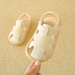 Summer Baby Sandals: Soft Sole Infant Shoes - 19 (insole 13.5cm) (White)