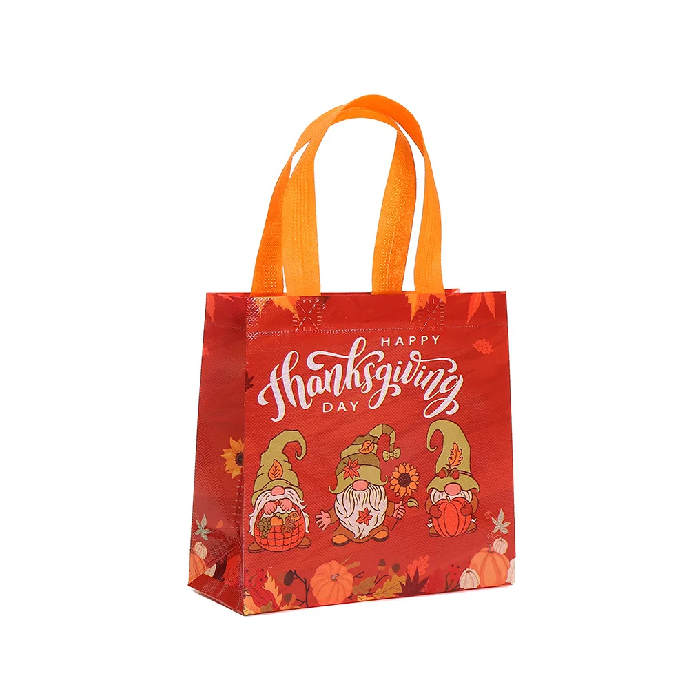 20*20*9cm Thanksgiving Non-Woven Tote Bag For Woman Girls Candy Gift Packaging Bag Party Decor Shopping Bag Home  Storage