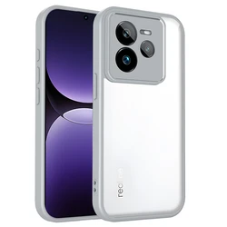 Clear Shockproof TPU Bumper Silicone Phone Case with PC Back for Realme GT 6 Global (Gray)