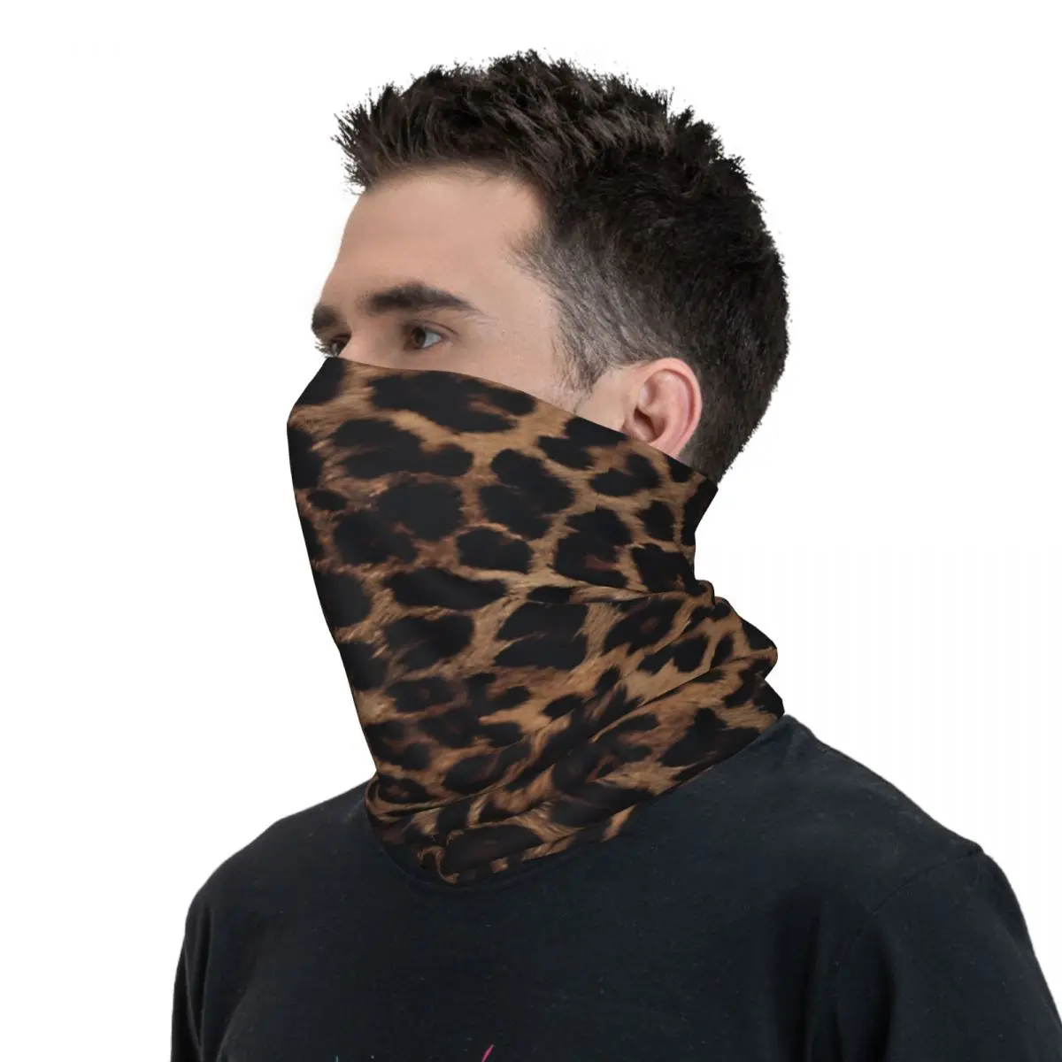Leopard Bandana Neck Cover Printed Wrap Scarf Multi-use Cycling Riding For Men Unisex Thin cycling bandana neck wrap bandana headscarf cotton bandana bandana neck cover multifunctional bandana