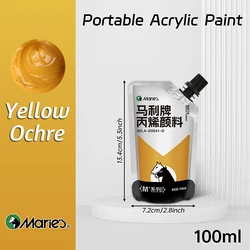 100ml Waterproof Acrylic Paint in Assorted Colors for DIY Crafts and Professional Art Projects (Yellow Ochre)