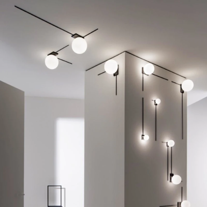 

Modern White Glass LED Wall Lights Sconce Living Room Restaurant Lighting Fixtures Art Design Decor Free Collocation bedroom