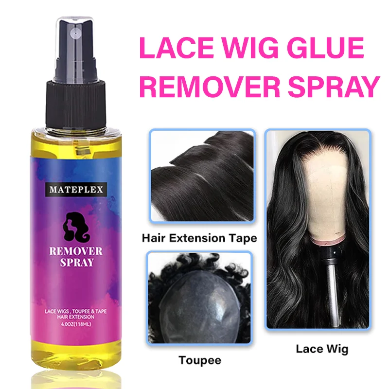 Wig Glue Remover for Front Lace Wig Tape in Extension Remover Fast Acting Remover Spray for Toupee Hairpiece Hair Glue Remover lace wig glue remover spray fast acting hair extension tape remover for hairpieces wig toupee frontal hair replacement 30 118ml