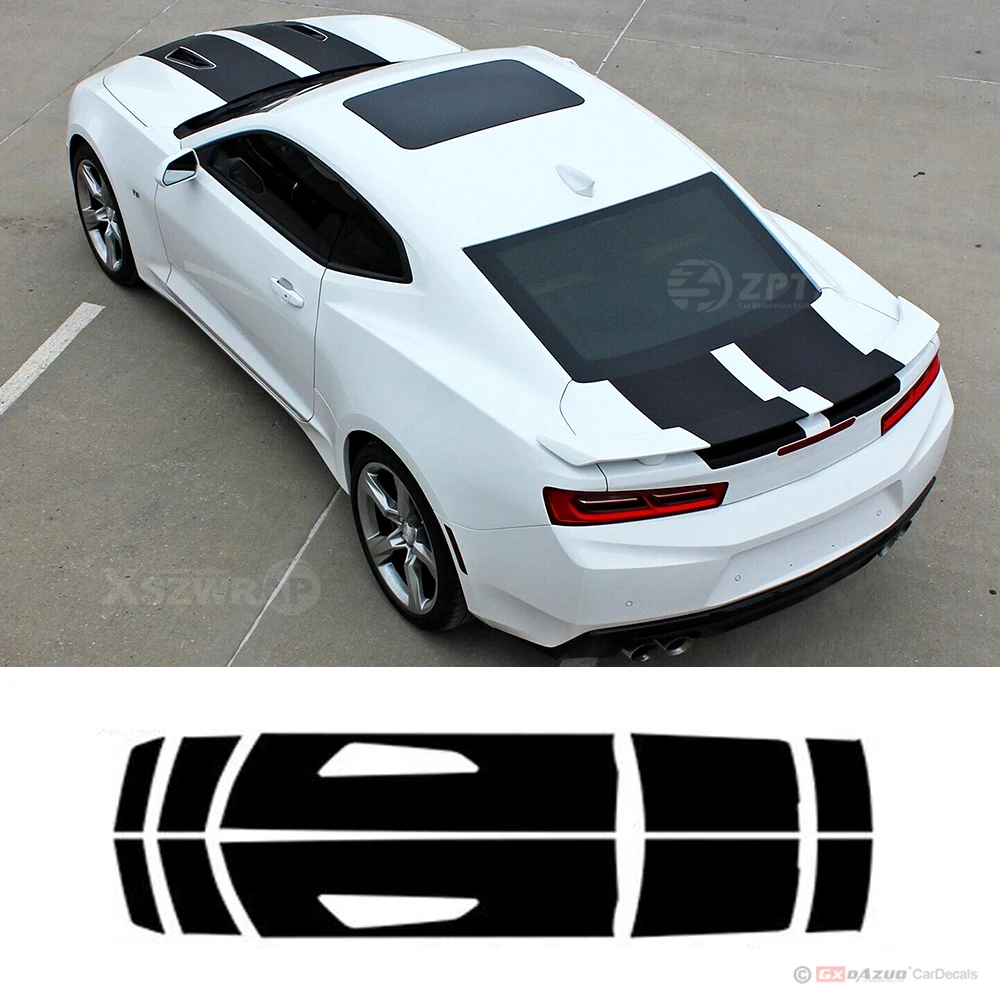 

2016-2017 For Chevy Camaro OE Style Racing Stripe Vinyl Graphic C-SPORT Decal SS Trunk Optional Spoiler Rear Bumper
