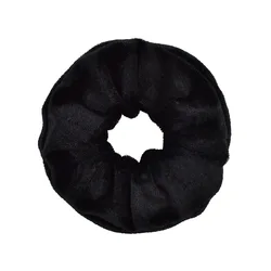 Variety Pack of Velvet Scrunchies in Solid Colors - Hair Ties & Ponytail Holders (Color 04 Black)