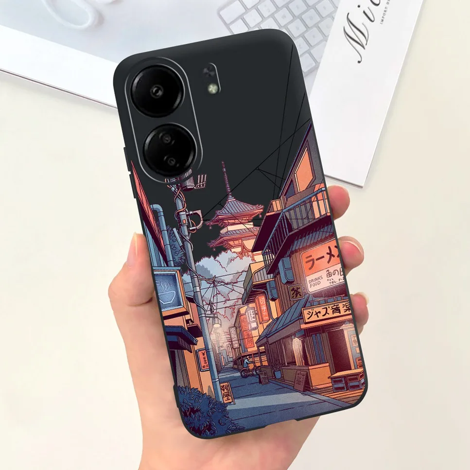 For Xiaomi POCO C65 Case Cute Cartoon Cat Painted TPU Silicone Back Cover For Xioami POCO C65 POCOC65 C 65 6.74 Phone Case Funda