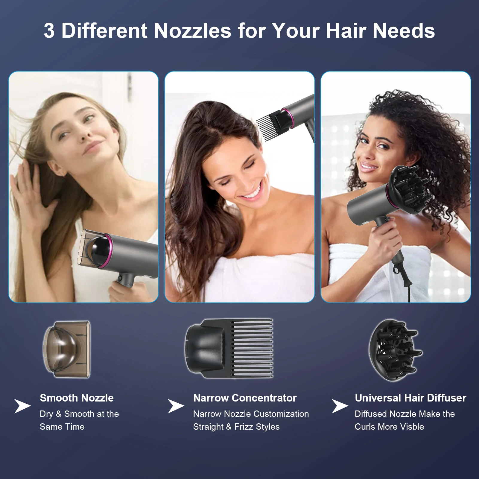 2000W Hair Dryer Large Wind Quickly Drying Hydrate Hair Household Hotel Hair Salon Hair Dryer Large Wind Hair Dryer Hydrate Hair