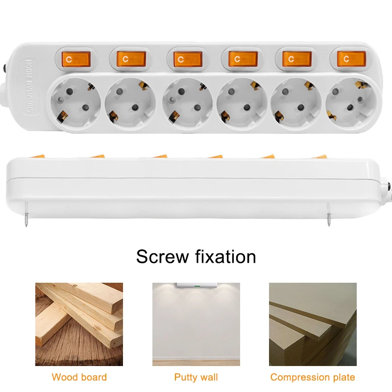 Tomada Elétrica Inteligente com Plug ue Power Strip Surge Protector Cabo de Extensão Filtro de Rede Doméstica 2usb 5v 2a 1.5 m 2.5m - Image 2