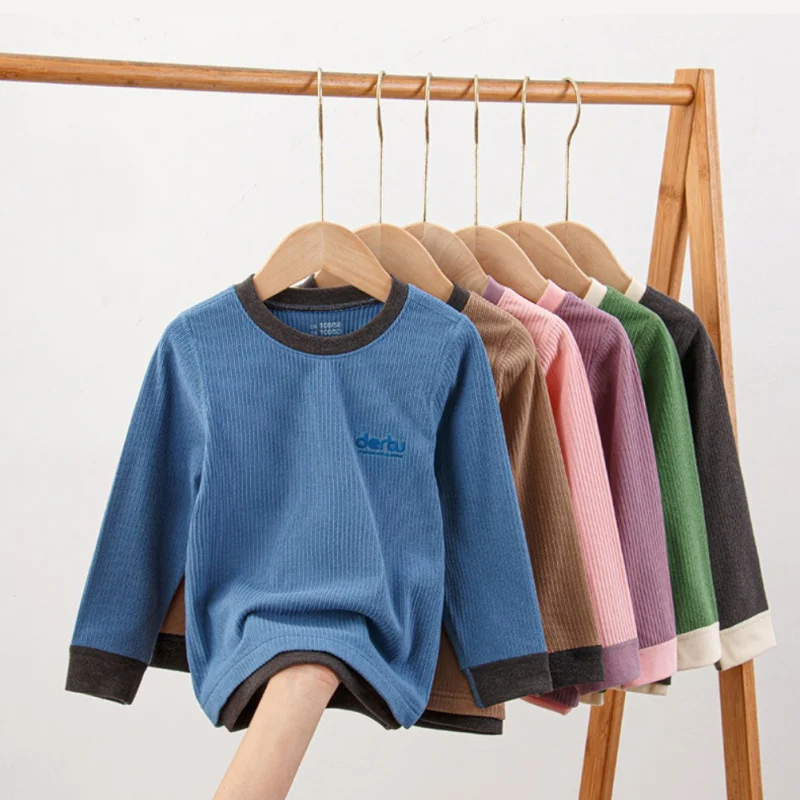Autumn Winter Children's Girls Boys Double Sided Warm Velvet Soft Comfortable Baby Toddler Autumn Clothes Warm Top
