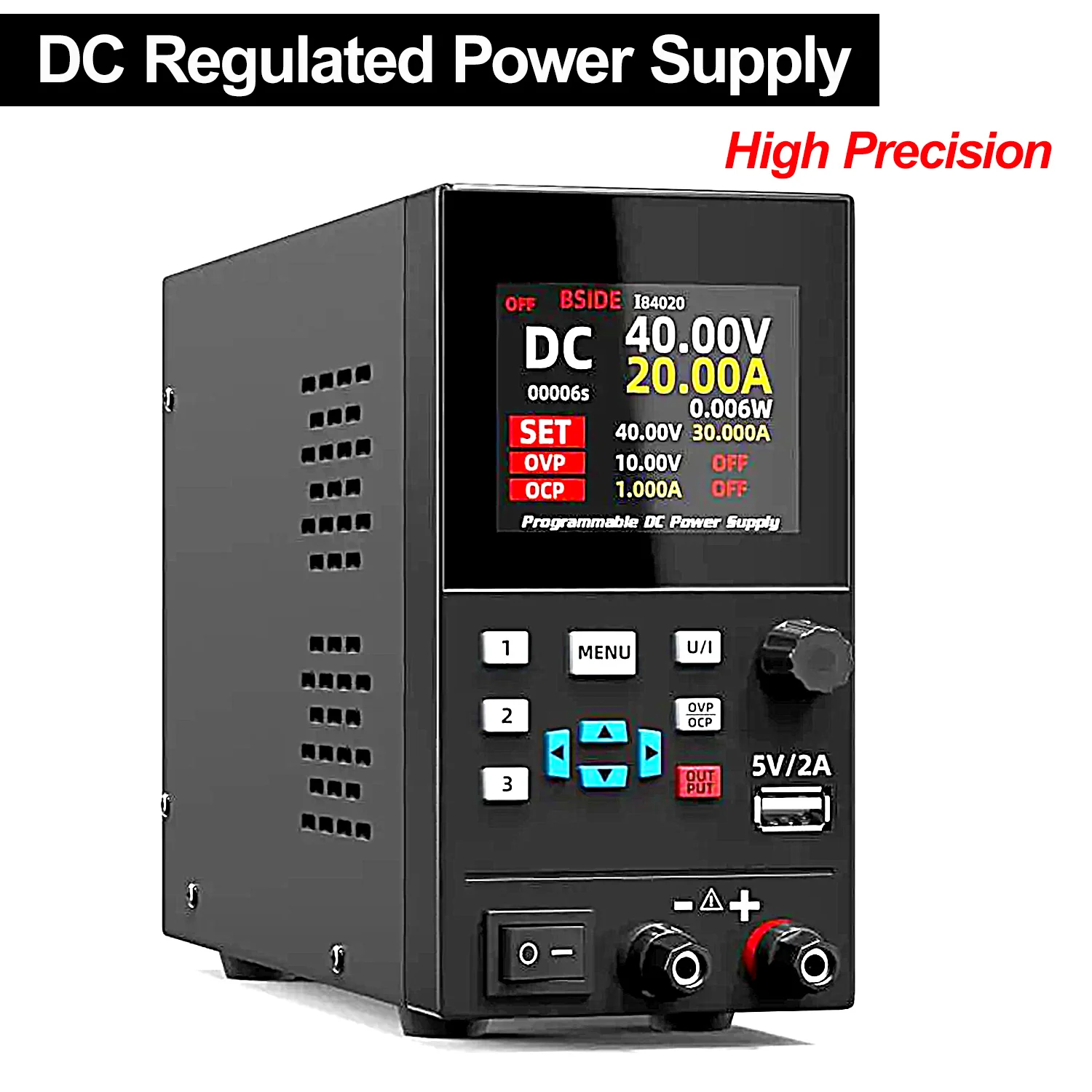 DCRegulatedPowerSupplyAdjustablePowerSourceSwitchableLaboratoryLabBenchHighPrecision