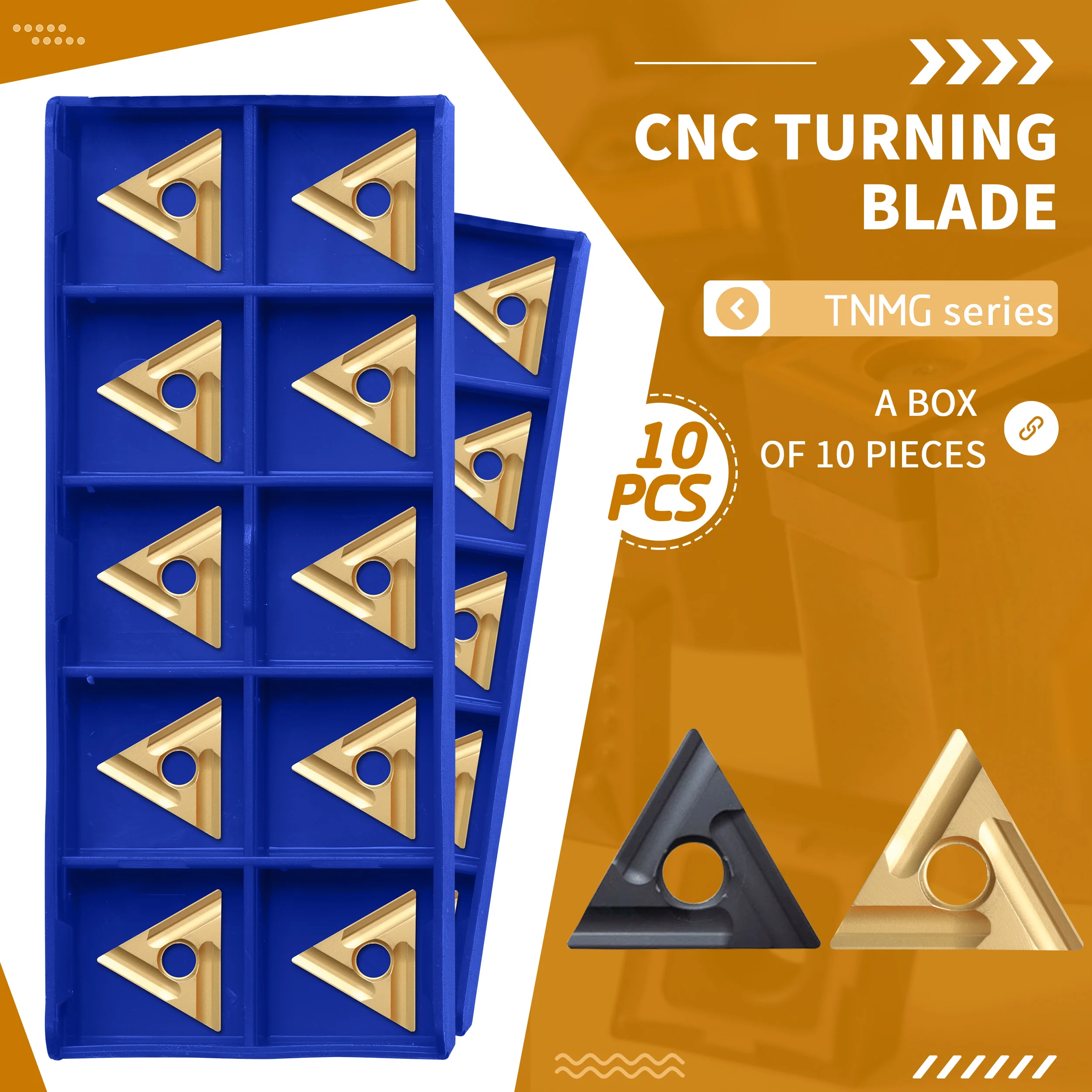 

10Pcs TNMG160404R/8L YBC251 YBC252 TNMG160408R/4L High Quality Carbide Insert Lathe Tool Turning Cutter Triangle Grooving blade