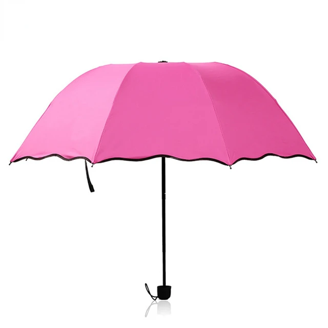 1Pc Hordozható Mini Vízbeszélgetés Virágos Napsütéses Esernyő Lady Uv Protection Egységes Színű Nap Szélálló Utazási - Image 5