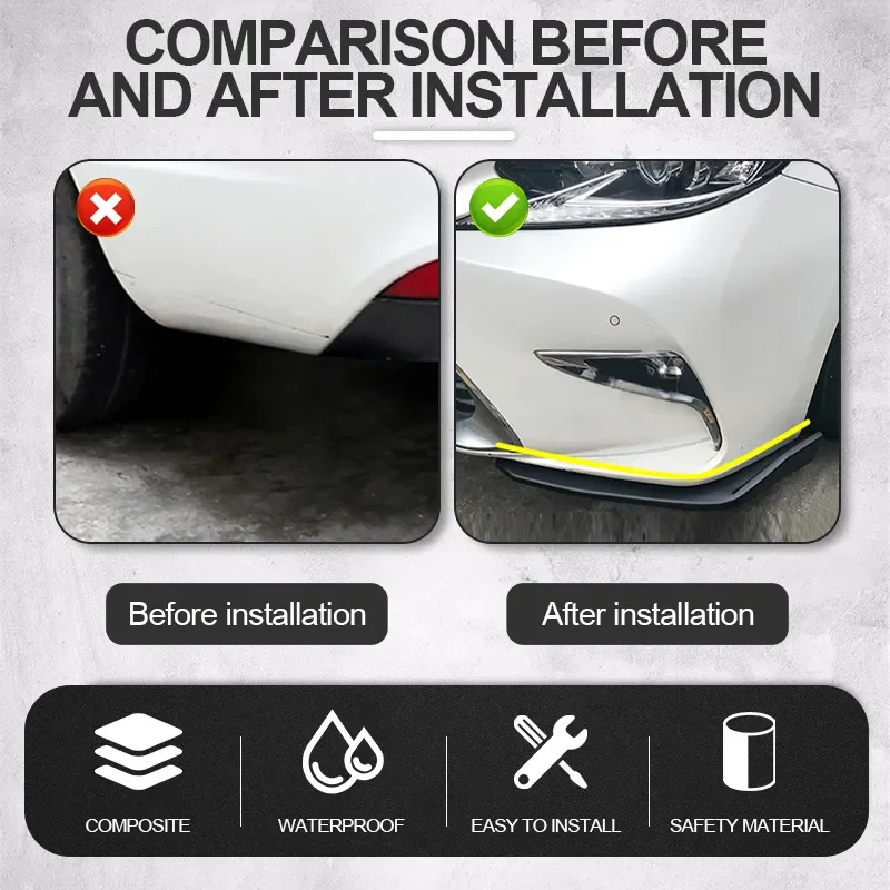 Car Bumper Spoiler Front Rear Lip Anti-collision Universal Car Side Skirt for BMW Mercedes-Benz Toyota Audi Volkswagen 1 Pair car bumper spoiler bumper lip bumper lip decoration car rear bumper lip car side spoiler
