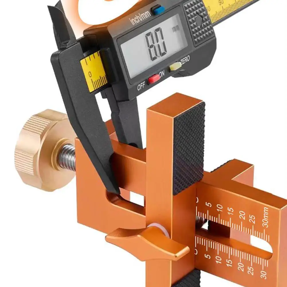 Woodworking Cabinet Door Installation Jig,Cabinet Closet Door Quick Positioning Tool, Aluminum Adjustable Clamping Range 7-40mm