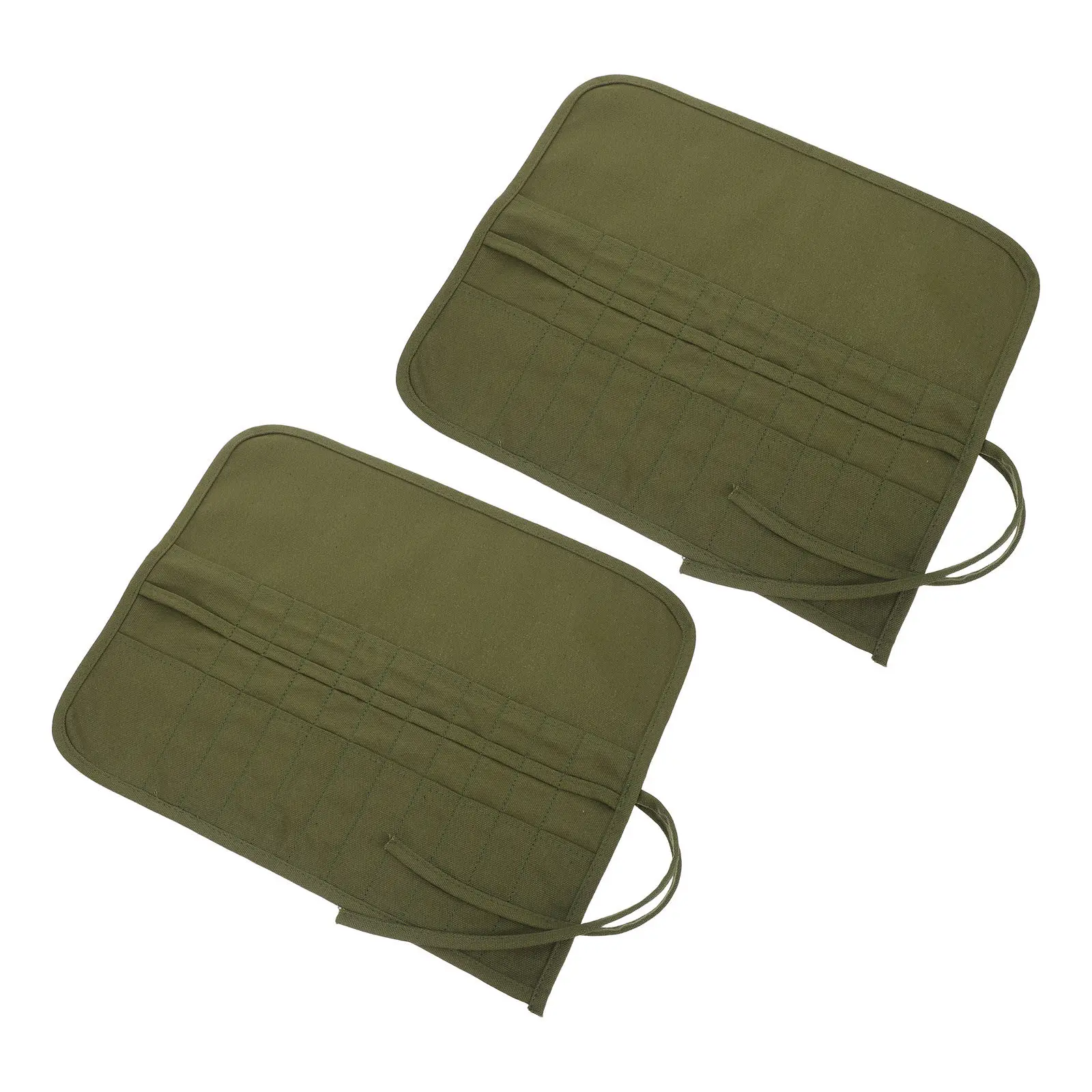 2Pcs 아티스트 브러쉬 롤 케이스 22 슬롯 캔버스 페인트 브러쉬 홀더 주최자 여행용 보관 가방 페인팅 용품 캔버스 롤 홀더