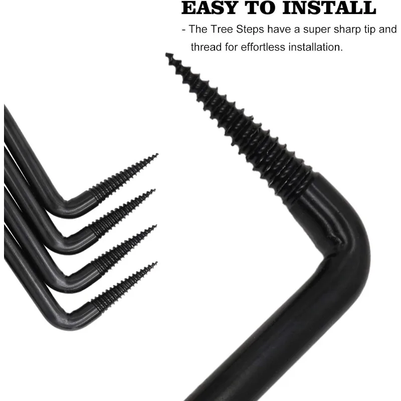 4 inch Screw-in Tree Steps Hunting Hold up to 705 lbs Fits Climbing to Tree Stands Slip-Resistant knurling Pattern