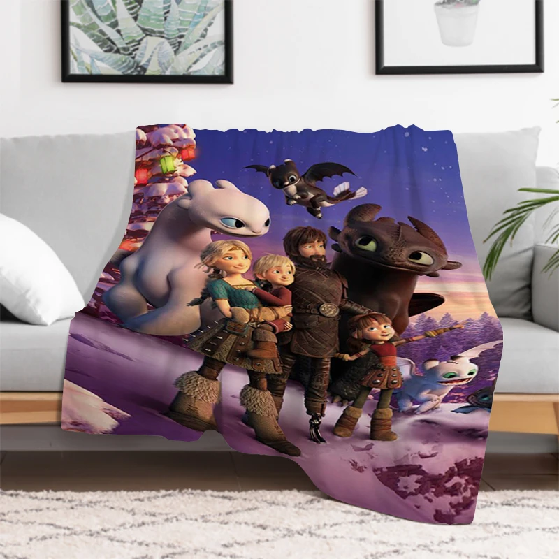 

How to Train Your D-Dragon Toothless Anime Movie Blanket Fluffy Soft Blankets for Decorative Sofa Furry Winter Warm Throw Bed