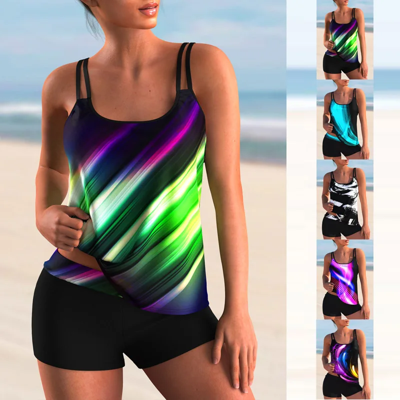 

2023 Summer New Fashion Print Swimwear Women's High Waist Sexy Swimwear Women's Two Piece Swimwear Tankini Swimwear Beachwear