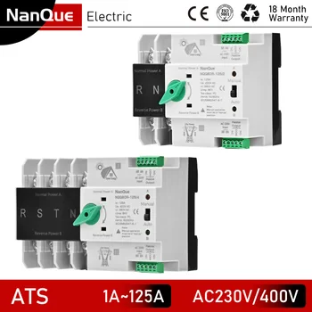 ATS Switch Dual Power Automatic Transfer 2P 125A 63A 100A AC DC Solar Inverter Circuit 3P 4P trifase 230V 400V No Diconnect