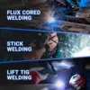135 Amp MIG Welder, 3 in 1 Multiprocess Welder 110V Flux Core Welder Flux MIG/Lift TIG/Stick Welding Machine Synergic Control 2