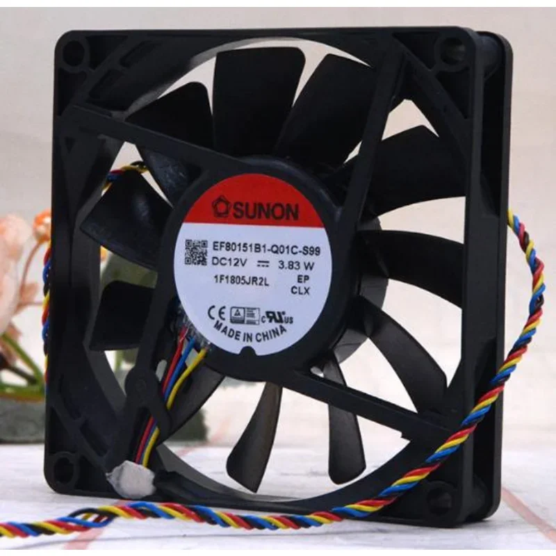 SUNON EF80151B1-Q01C-S99 CPU 냉각 선풍기, 4 선 섀시 PMW 쿨러 선풍기, 8cm 8015, 80x80x15mm, 12V, 3.83W
