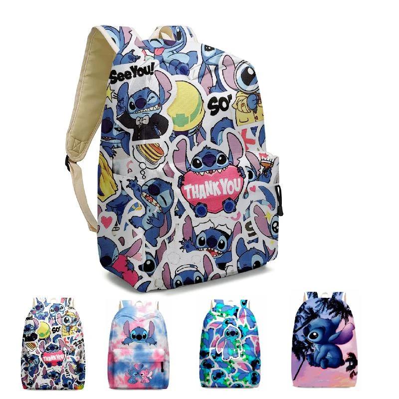 Disney Stitch Backpack 3pcs/set Cartoon School Bags For Teenagers