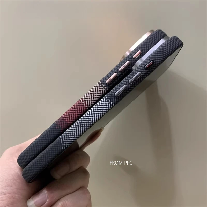 Carbon Fiber Texture Magnetic Phone Cover with Alloy Lens Protection and Enhanced Charging Capabilities