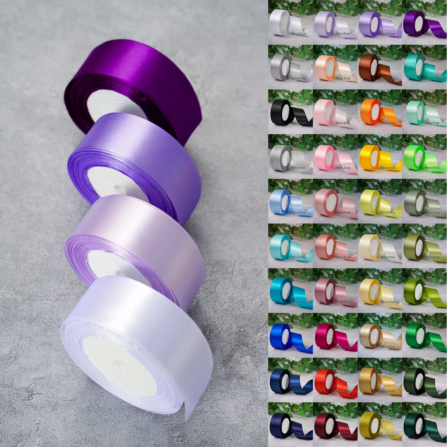 Ruban en Satin Or Sauge de 22.8 Mètres, 50mm, 38mm, 25mm, 15mm, 10mm, 6mm, Matériaux Artisanaux, Décoration de ixde Mariage et de Noël