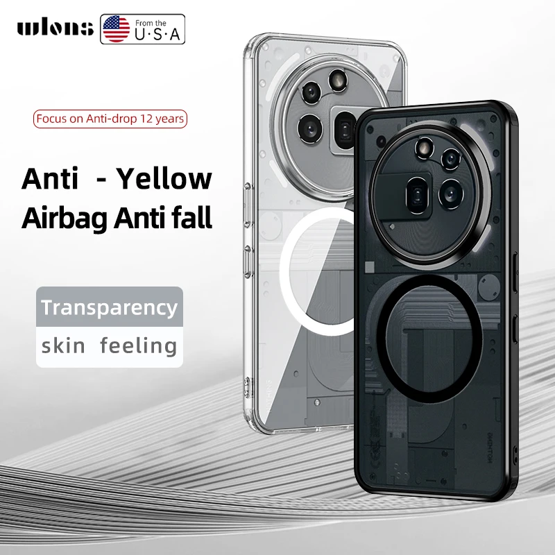 Enhanced Shockproof Transparent Magsafe Phone Case, Hard Armored Antiknock Bumper Cover