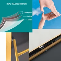 Зеркало в полный рост 165x60 см, подвесное стоящее зеркало из закаленного стекла, напольное зеркало, настенное зеркало для спальни, гостиной, прихожей — изображение 6