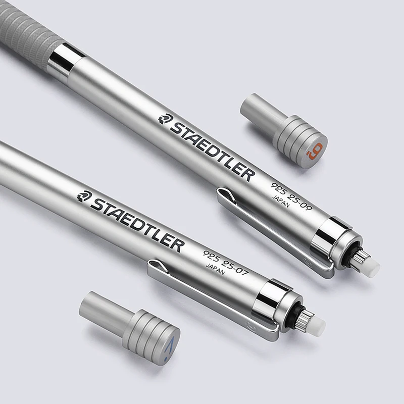 STAEDTLER 샤프 펜슬 925 25/35 금속 배럴 낮은 중력 중력 0.3/0.5/0.7/0.9mm 전문 드로잉 손으로 그린 ??스케치