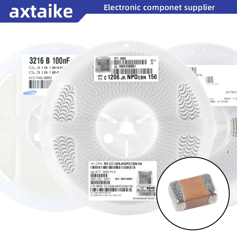 2000-4000PCS 1206 104K 100V 250V 500V 100nF 0.1UF 104P 10% 3216 SMD Ceramic Capacitor MLCC 2000 4000pcs 1206 10nf 103k 103p 100v 200v 500v 10% 3216 smd ceramic capacitor mlcc