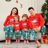 Fashion Cotton Family Matching Christmas Pajamas Santa Claus Father Mother Kids Baby Children's Letter Print T-shirt Pants Sets 2