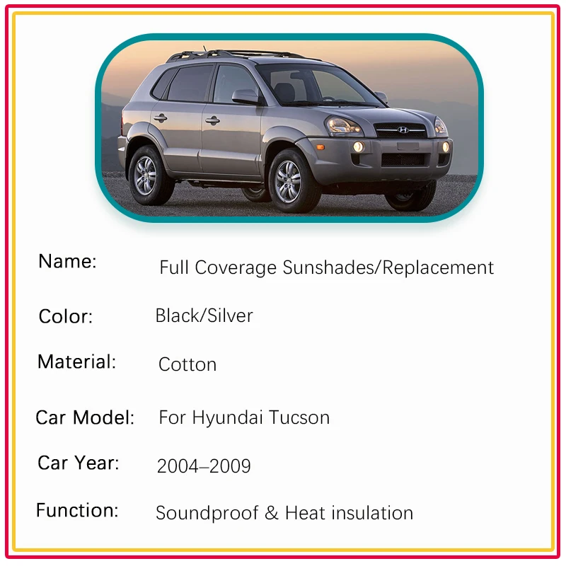Coppia Spazzole Tergicristallo Gomma Per Hyundai Tucson (2004-2010) - Kit Con 9 Attacchi Per Montaggio Universale