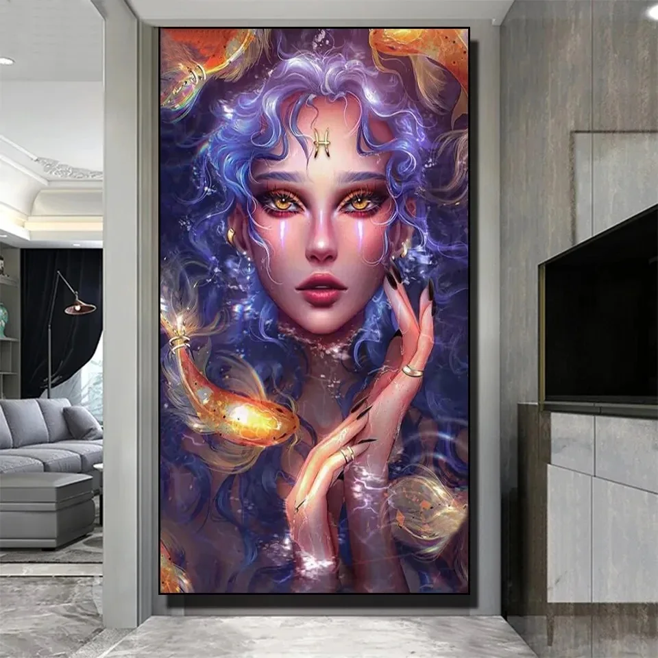 

Pisces Woman Diamond Painting New 2024 Full Diamond Mosaic 5d Diy Cross Stitch Embroidery Goddess Picture Large Szie Gift A819