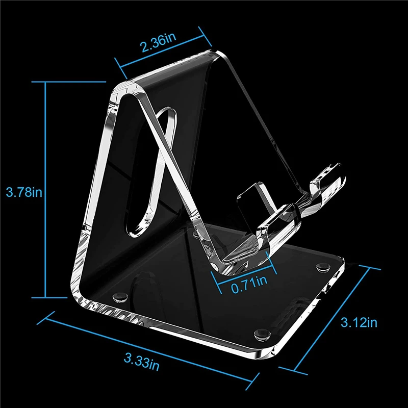 Desktop Phone Holder Desktop Tablet Stand Bracket Mobile Phone Stand Clear Acrylic Plastic Mount For iPad iPhone Huawei Bracket