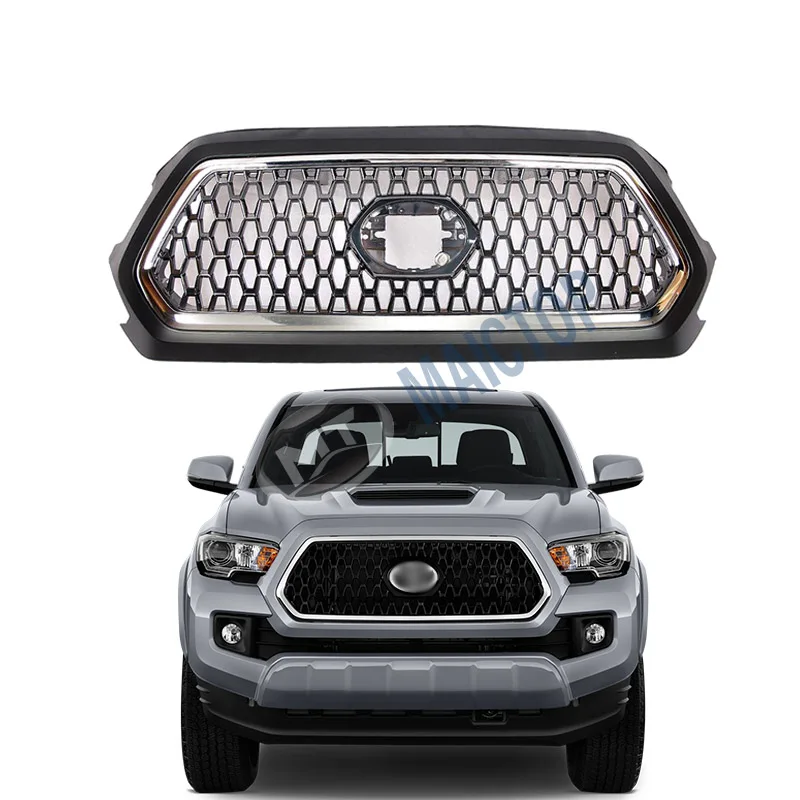 

Maictop car accessories abs plastic front parrilla bumper grille upper grill for tacoma 2016 2017 2018 2019 4x4 pick up