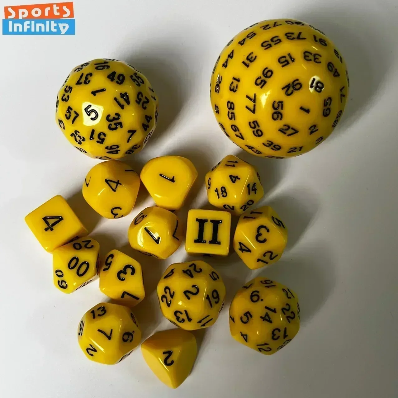 Solid Colored Dice 15PCS 3~100 Faces Dnd RPG Board Games