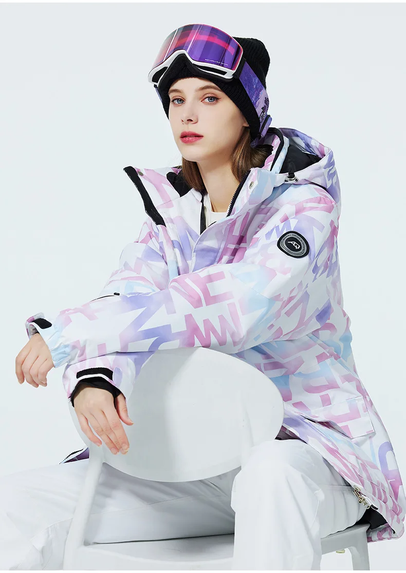 2023 New Fashion Letter Women Ski Suit Winter Windproof Waterproof Snowboard Jacket Pants Snow Walking Clothes Female Snowsuit