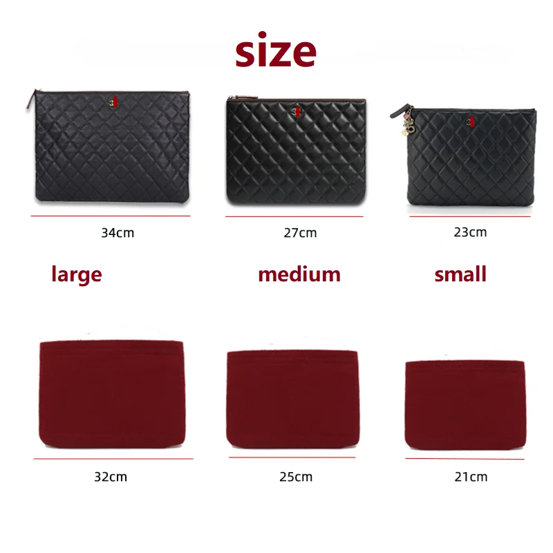 【Soft and Light】Bag Organizer Insert For Chanel Matelasse Clutch Organiser Divider Shaper Protector Compartment Inner