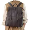 Natural Real Cow Leather Women Backpacks Crazy Horse Leather Schoolbag Daily 12.9 Inch Laptop Backpack Top Quality Handcraft Bag 2