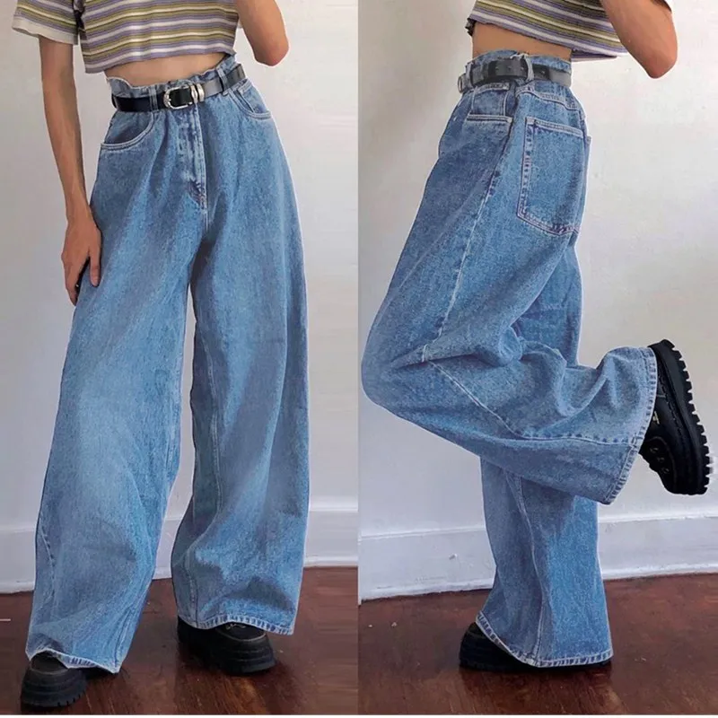  New Wide Leg Pants Fashion Classic High Waist Casual Loose Denim Big Flared Trousers Women's Streetwear Boyfriend Jeans
