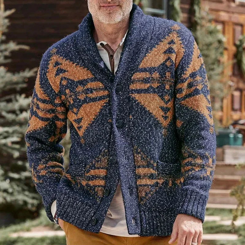 

Men Clothing knitted Sweaters 2024 Vintage Cardigans Mens Sweater Jacket Knit Coat Men Autumn Winter Sweater Coat Button Tops