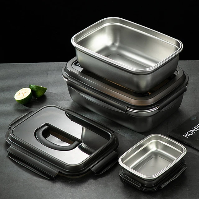 Stainless Steel Food Storage Container Set Vacuum Food Box Portable  Leak-proof Food Storage Containers Camping Food Container - AliExpress