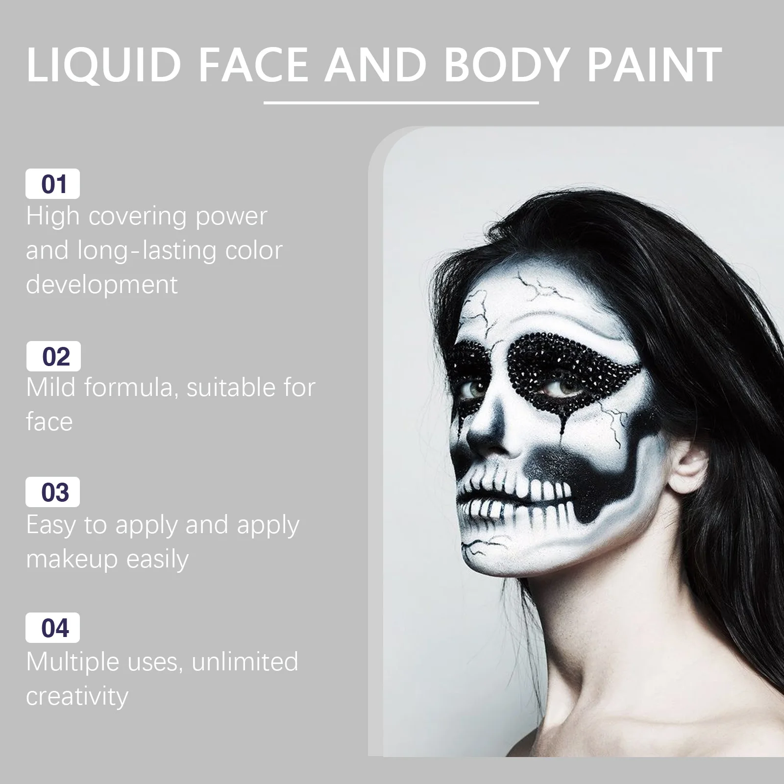 Halloween Party Quick-Dry Face Paint - Face Paint Foundation for Makeup, Clown Looks & Colorful Body Art