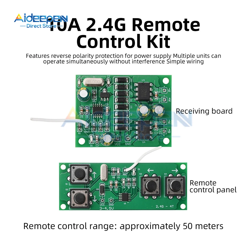 Détail des connexions de l'interrupteur de commande pour voiture RC, avec bornes pour 3A/10A/20A.