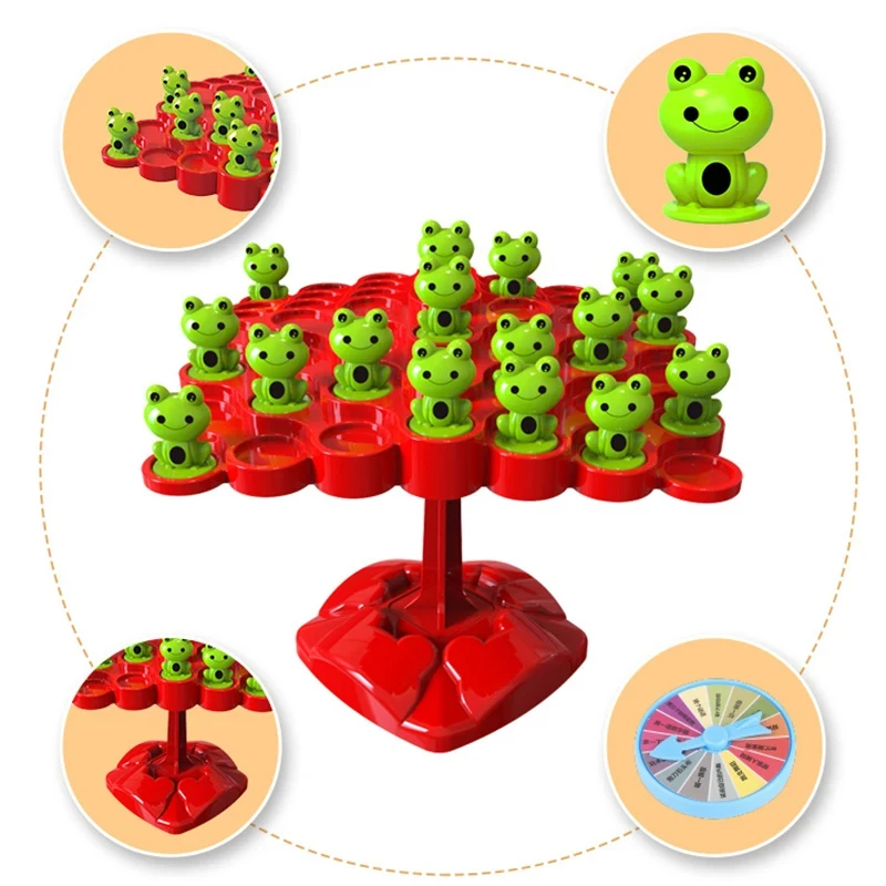 Montessori Balancing Board Math Toy Kids Frog Balance Tree Educational Parent-child Interaction Tabletop Game Focus Training Toy