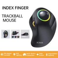 Rechargeable Wireless Trackball Mouse Ergonomic Rollerball Gaming Mouse 2.4G & Bluetooth RGB 5-Gear Adjustable DPI for PC/Laptop