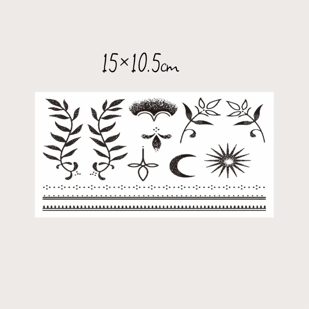 2PCS Waterproof Semi Permanent Tattoo Stickers Disposable Branches Leaves Temporary Tattoos Sticker Realistic Look No Reflection